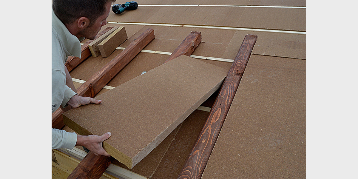 Isolamento termico in fibra di legno per tetto